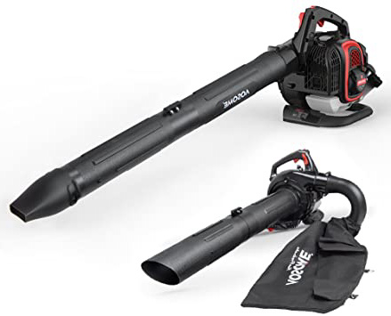AOSOME ASBV3405 Soplador Aspirador y Triturador de Hojas Gasolina Profesional 3 en 1, con Bolsa 60L, Motor 2 Tiempos 25,4CC, Proporción de Triturar 12:1