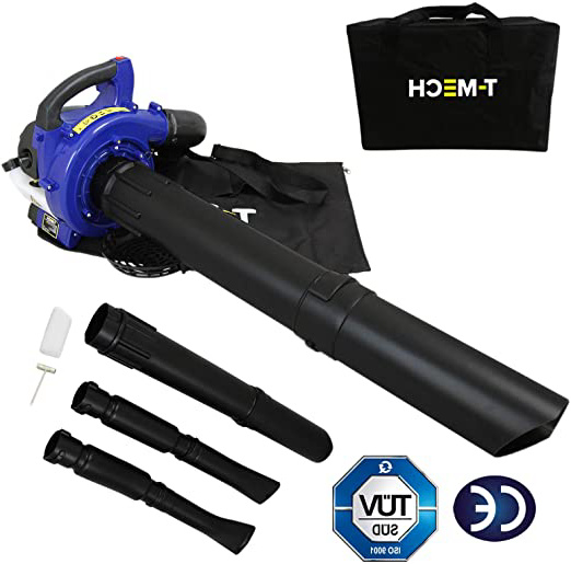 T-Mech 3-en-1 Sopladora de Hojas portátil, Aspiradora y Trituradora de Hojas de Gasolina 26cc | Bolsa de Almacenamiento Gratuita