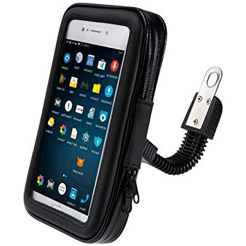 Zacro Funda Soporte de Movil Impermeable Motocicleta, Universal Moto/Scooter/ Eléctrico Motocicleta Espejo Retrovisor Soporte de Teléfono - Gran Tamano (5.5 Pulgada/ más de 5.5")
