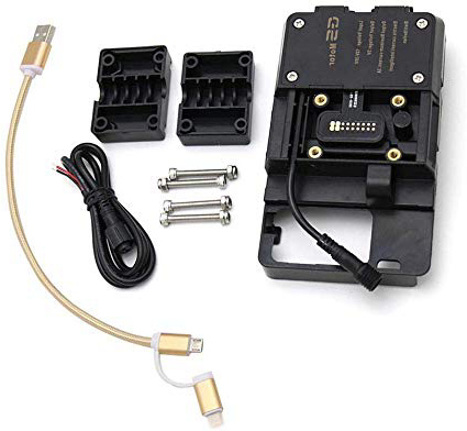 KKmoon Accesorios de soporte de navegación para teléfono móvil con cargador USB compatible para R1200GS LC y Adventure S1000XR R1200RS