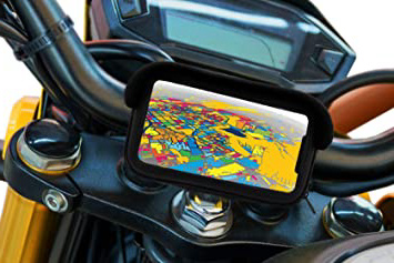 Soporte movil para Moto con Cargador 2.1A Carga rapida Funda Protectora Visera antireflejos Valida para Smartphones hasta 7" Soporte Moto movil sujecion al Manillar irrompible