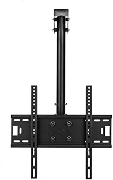 Vemount Soporte de Techo para TV de 32-55 pulgadas (80cm-140cm), para LED LCD pantalla plana, Max.VESA 400mmx400mm, Carga Max.40KG,Inclinación Giratorio Plegable y altura ajustable,2M Cable HDMI-Negro