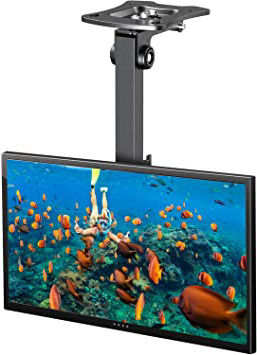 Soporte TV Techo - Soporte Giratorio Ajustable Inclinable para TV para Pantalla de 17-39 Pulgadas – Soporte de TV para Techo de Movimiento Completo, Soporta hasta 20kg con VESA 200 x 200