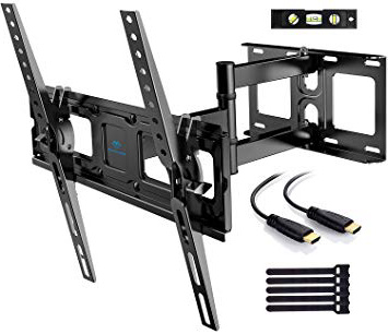 Soporte de TV Pared Articulado Inclinable Y Giratorio – Soporte De TV para Pantallas De 26-55” TV – MAX VESA 400x400mm, para Soportar 40 kg, Cable HDMI Y Nivel De Burbuja Incluidos