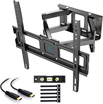 Soporte de TV Pared Articulado Inclinable Y Giratorio – Soporte De TV para Pantallas De 32-55” TV – MAX VESA 400x400mm, para Soportar 45kg, Cable HDMI Y Nivel De Burbuja Incluidos