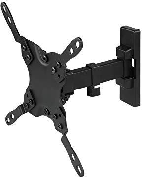 TooQ LP2042TNL-B, Soporte Inclinable y Giratorio de Pared para Monitor/TV/Led de 13" a 42", Distancia a la Pared 60mm Hasta 190mm, Inclinación Hasta -12º, Negro