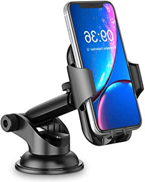 Cocoda Soporte Movil Coche, Salpicadero/Parabrisas Soporte Móvil para Coche, 360° Rotación Brazo Extensible Sujeta Porta Movil Coche con Botón de Liberación Rápida para iPhone Samsung Huawei ect
