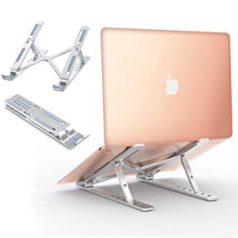 Babacom Soporte Portátil, Aluminio Ventilado Soporte Ordenador Portátil Plegable, Ergonomic Adjustable Laptop Stand, Ligero Soporte Mesa para Macbook DELL XPS, HP, PC y Otros 10-15.6” Portatiles