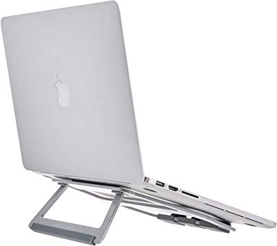 AmazonBasics – Soporte plegable de aluminio para ordenador portátil de hasta 15", Plateado