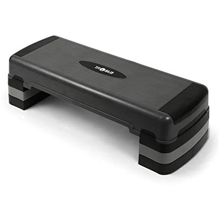 Klarfit FIT-ST1 step para fitness (3 alturas regulables de 14,5 cm, 19 cm y 24,5 cm, superficie antideslizante, resistencia máxima 250 kg, patas de goma, plataforma amortiguadora)