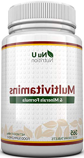 MultiVitamins & Minerals Formula | 24 complemento vitamínico (Vitaminas y Minerales | végétarien | hombre/mujer | Cure D '1 An/365 Pastillas | Suplemento de Nu U Nutrition