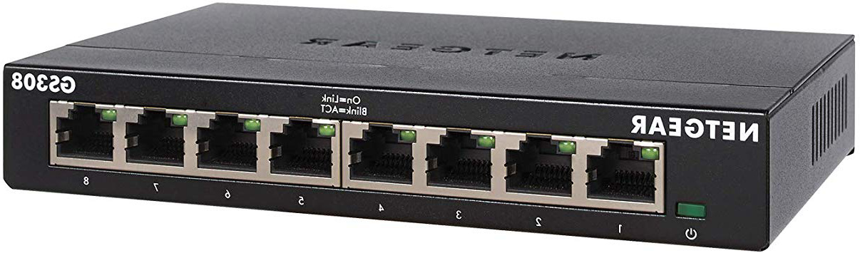 Netgear GS308 Switch 8 Puertos 10/100/1000, Switch gigabit Plug and Play, Switch ethernet de sobremesa, Caja de Metal sin Ventilador