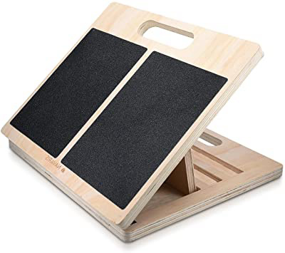 Navaris Tabla de estiramientos - tablero para ejercicios de rehabilitación - tabla antideslizante de madera para estirar músculos - stretch board
