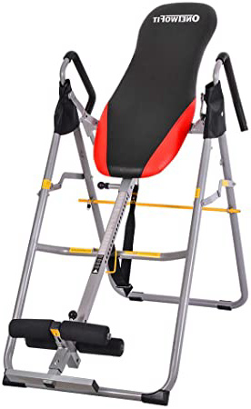 OneTwoFit Mesa de Inversión Máquina de Terapia de Estiramiento con Altura Ajustable para el Alivio del Dolor de Espalda OT079