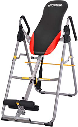 OneTwoFit Mesa de Inversión Máquina de Terapia de Estiramiento con Altura Ajustable para el Alivio del Dolor de Espalda OT079