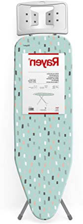 Rayen Tabla de Planchar, con Malla metálica, Altura Regulable y reposa, Medidas: 120 x 38 cm, Estampada, 120 x 38