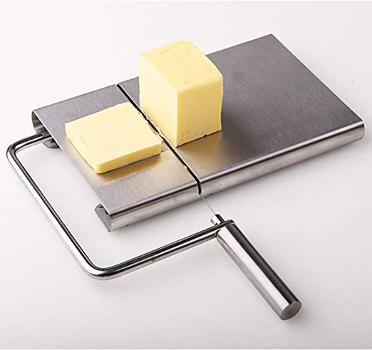 TAMUME Acero Inoxidable Tabla de Quesos con Cortando Los Alambres para Cortaquesos y Queso Planer Tablas de Queso Máquina de Cortar Jamón (Silver)