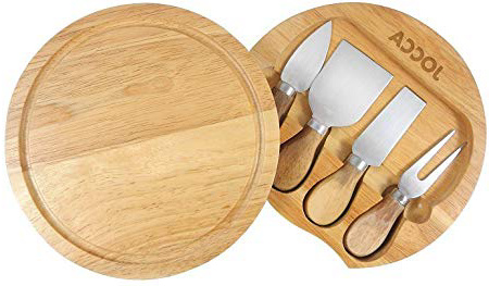 Jocca 5182 Set de Tabla y Cuchillos para Queso, Marrón, 20 cm