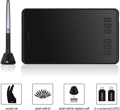 HUION Inspiroy H640P Tableta Gráfica de 6.3 x 3.9 Pulgadas, Lápiz óptico sin Batería, 6 Teclas de Función Personalizables, Compatible con Windows, Mac, Android, para Artistas, Diseñadores, Aficionados