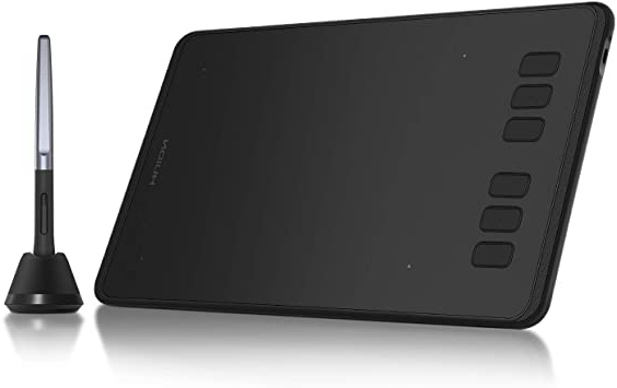 HUION INSPIROY H640P Tableta Gráfica de Dibujo Lápiz óptico Sin Batería con 8192 Niveles de Sensibilidad a la Presión 6+2 Teclas Rápidas y 1 Soporte del Lápiz Rápidas supporta Windows, Mac e Android.