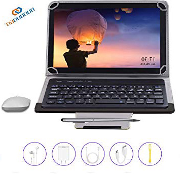 Tablet 10 Pulgadas Android 9.0 Pie 4GB RAM+64GB ROM Tablet PC Quad Core Batería 6500mAh Dual SIM 4G Tablets de función de Llamada Netflix/Youtube Tableta Android 10 Pulgadas con Teclado(Negro)
