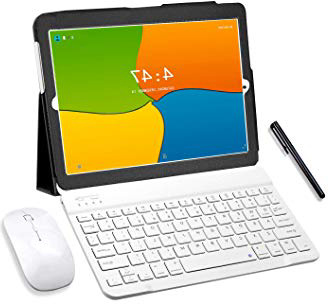 Tablet 10 Pulgadas 4G LTE Android 9.0 Tableta 4GB de RAM y 64GB Memoria con Dobles SIM, WiFi /GPS/Bluetooth Soporte - Oro