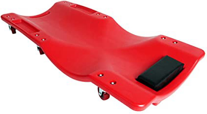 Deuba® - Camilla para taller | De polietileno de alta densidad | Soporte acolchado para la cabeza | 6 ruedas que giran 360º | forma ergonómica - Plataforma móvil para talleres, camilla móvil