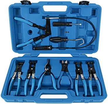 FreeTec 9 Piezas Alicates Para Abrazadera de Manguera (Manguera Abrazadera - Abrazaderas especial Alicate Herramienta