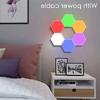 Luces Táctiles Modulares Luces Nocturnas Luces Cuánticas Magnéticas Sensibles Luces Led Hexagonales Diy Home Restaurant Decoración De Pared Lámpara De Pared-6 Pcs-Colorful_Us