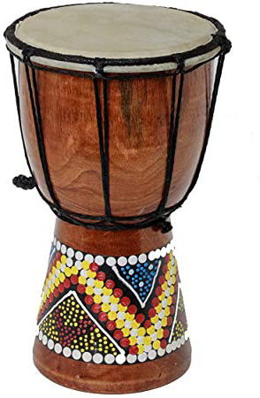 Double Duck products Tambor Djembe 20cm Altura Madera Profesional Bongo Comercio Justo