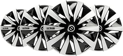 Sparco SPC1491BKSV Tapacubos Lazio, Negro/Plata,