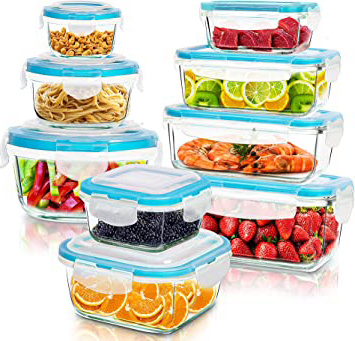 KICHLY Recipientes de cristal para