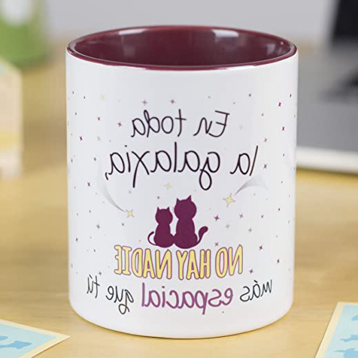 La Mente es Maravillosa - Taza con frase de amor y dibujo romántico (En toda la galaxia no hay nadie más especial que tú) Regalo para San Valentín