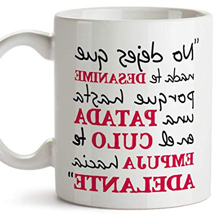 MUGFFINS Taza Original con Mensaje Gracioso - No Dejes Que Nada te desanime – cerámica 350 ml - Tazas con Frases motivacionales en Tono irónico, Regalo Divertido