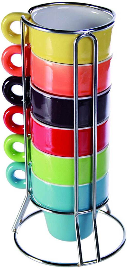 Out of the blue SalesFever - Juego de Tazas de café y Soporte (6 Unidades)