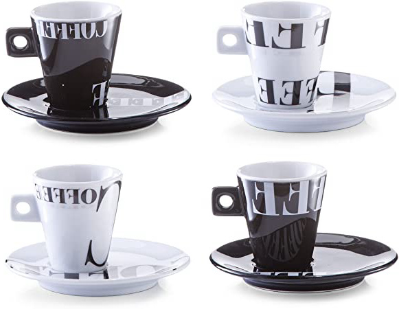 Zeller 26540 Servicio de Café Expreso, Porcelana, Multicolor, 27.5x14x7 cm