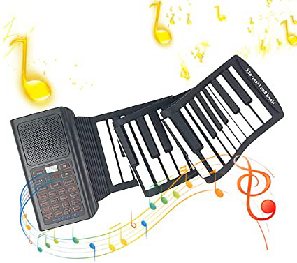 Piano de Teclado Enrollable Plegable,