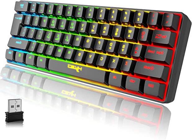 Teclado Gaming Inalambrico, 61 Teclas