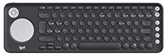Logitech K600 Teclado con Touchpad y Mando de Dirección para TV y PC, Teclas Multimedia, Multi-Dispositivos, Select Samsung, LG and Sony TVs/Windows/Mac/Android, Disposición QWERTY Español - Negro