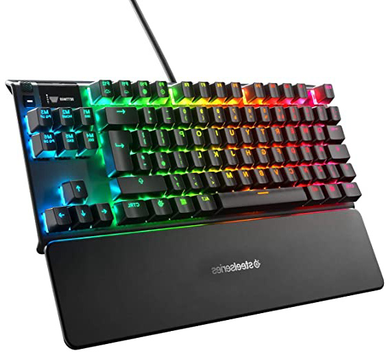 SteelSeries Apex Pro TKL - Teclado mecánico para gaming, Teclas mecánicas de actuación ajustable, Display con OLED, Compacto, Teclado QWERTY inglesa
