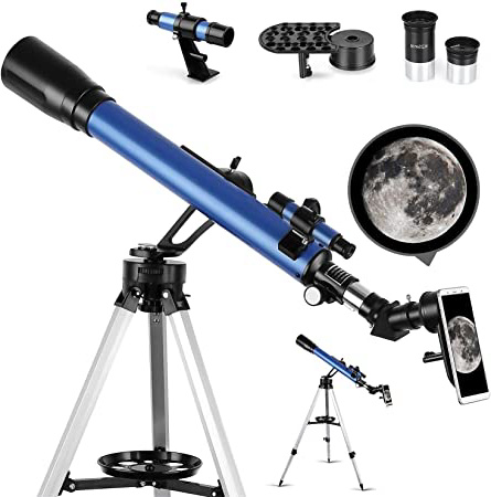 Telescopio Astronómico,Portátil Refractor Telescopio,60/700 mm,Ajustable