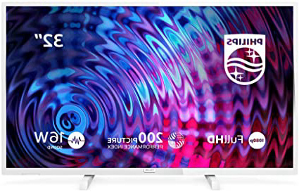 Televisor Philips 32PFS5603/12 32 Pulgadas (80 cm) Televisor LED Full HD Ultrafino (Pixel Plus HD, 2 entradas HDMI con EasyLink, USB, portátil), Color Blanco, Sintonizador Satélite