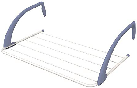 Gimi Airy Tendedero de radiador de Acero y Resina, 3 m de Longitud de tendido, blanco, metal, interior