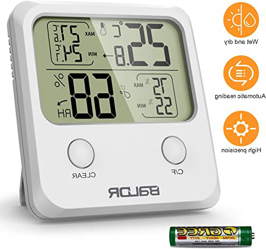 WisFox Termómetro Higrómetro Digital, Higrómetro Digital de Temperatura Interior con Monitor de Pantalla más Grande Temperatura y Humedad para el Hogar y la Oficina(Batería Incluida)