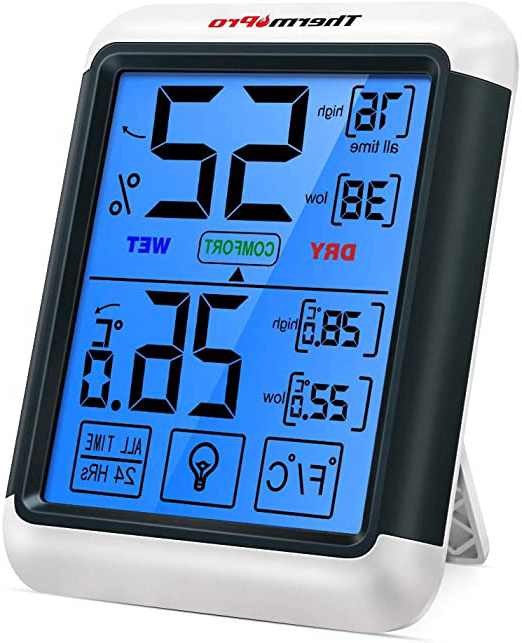 ThermoPro TP55 Termómetro Higrómetro de Interior para Casa Ambiente Medidor de Temperatura y Humedad Digital Termohigrómetro Profesional con Pantalla Táctil y Retroiluminación