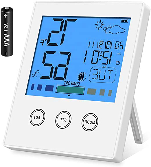Newdora Higrómetro Termómetro Digital Interior Monitor de Temperatura y Humedad de Habitaciones Medidor de Humedad para Hogar, Oficina, Dormitorio Infantil