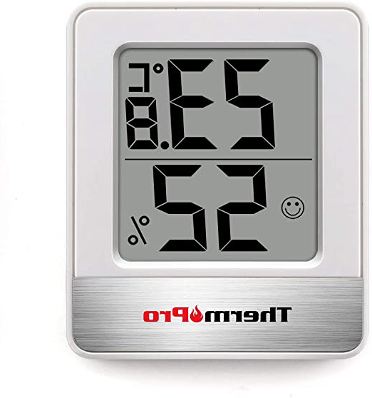 ThermoPro TP49 Mini Termómetro Higrómetro Digital Termohigrómetro de Interior Medidor de Temperatura y Humedad para Medir Ambiente del Hogar, Blanco