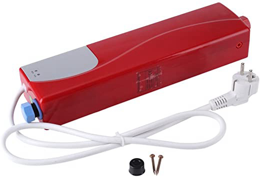 3000 W Calentador eléctrico instantáneo, mini calentador calentador agua eléctrico calentador de agua portátil caliente instantáneo para cocina o baño(sin Tanque) (Red)