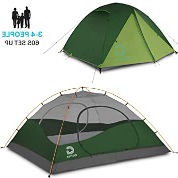 Gonex Tienda de Campaña 3-4 Personas, Tienda de Camping Ligero Impermeable Anti Viento, Tienda Domo para Senderismo Excursionismo Trekking Mochilero Montañismo Acampar Escalada Viaje, Fácil de Montar