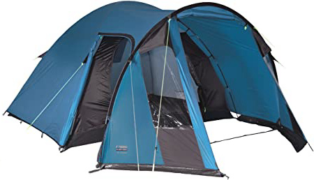 High Peak Tienda, Zelt Tessin 4, Blau/Dunkelbraun, 365 x 250 x 175 cm, 10092, 4 Personen, Azul/marrón Oscuro, 250 x 365 x 170/165 cm